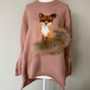 Cute fox sweater , one size